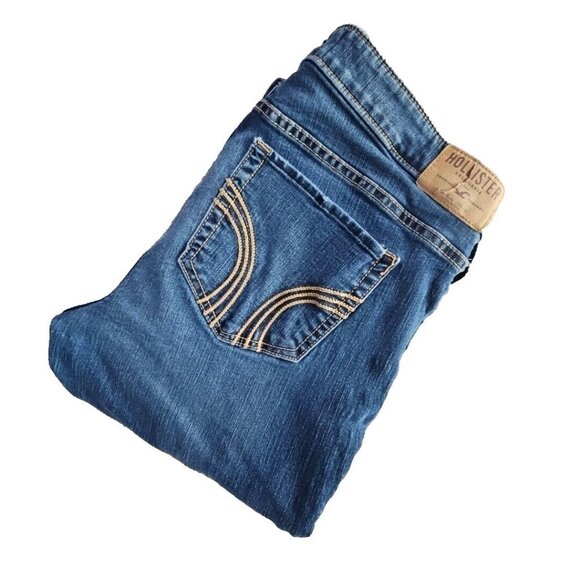 Hollister Jeans Junior Size 15R W32 L32 Straight Skinny Med Wash Style 61956050 - Picture 5 of 16